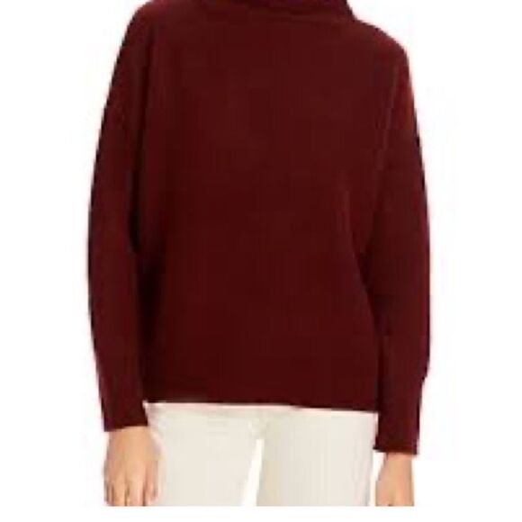 VINCE Women's Cozy Mock Neck Cherry Wine V971584340 Large $225 - Picture 10 of 10